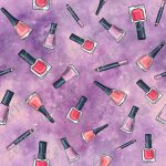 Vernis à ongle fond galaxie vieux rose 9