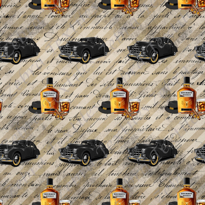 Voiture vintage chic et whisky fond écriture