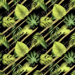 Collection feuille fond ligne or