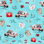 Ambulance fond bleu