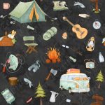 Camping fond noir