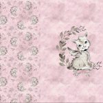 Dragon et fleur fond galaxie rose