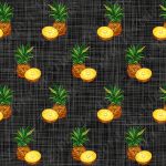 Ananas fond lin noir