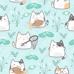 Chat à la pêche