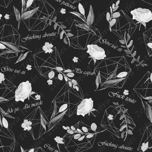 Fleur blanche et frame mot vulgaire