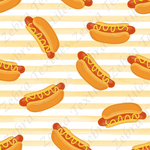 Hot dog fond rayé