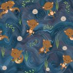 Loutre fond marbré océan 12