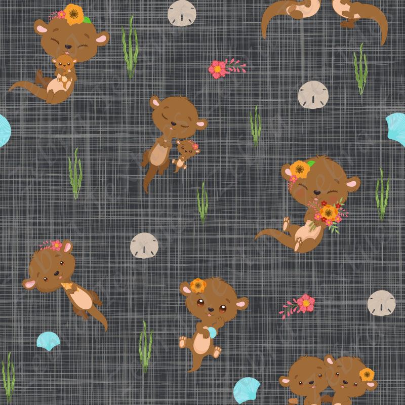 Loutre mignonne fond lin gris 2