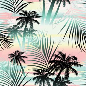 Palmier noir et aqua vert