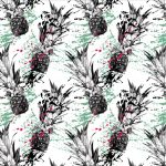 Ananas noir fond blanc