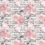 Fleur rose fond ligné gris et blanc