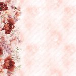 Bordure de pivoines roses fond galaxie rose pâle