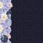 Rose bleue et blanche fon lin marine