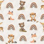 Animaux boho et arc-en-ciel fond pâle * Exclusif *