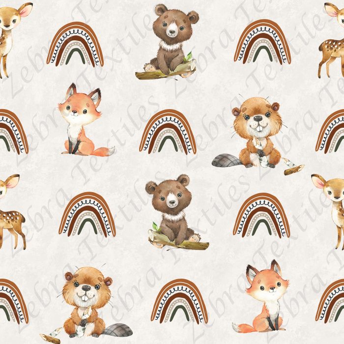 Animaux boho et arc-en-ciel fond pâle * Exclusif *