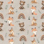Animaux boho et eucalyptus fond jute 4