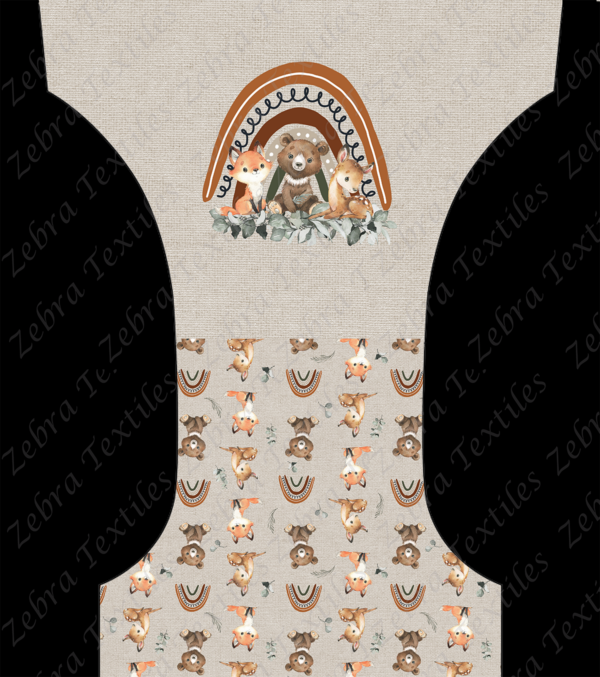 Animaux boho et eucalyptus fond jute 4