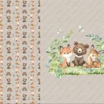 Animaux fond jute Panneau doudou