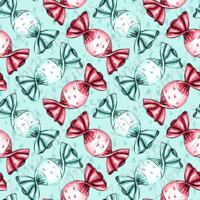 Bonbon rouge et ver fond vert