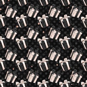 Cadeau chic fond noir à pois