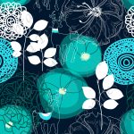 Chevreuil et fleur aqua
