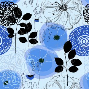 Chevreuil et fleur bleue