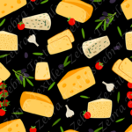 Fromage et olive fond noir