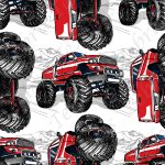 Monster truck rouge fond blanc