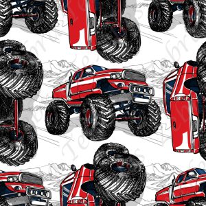 Monster truck rouge fond blanc