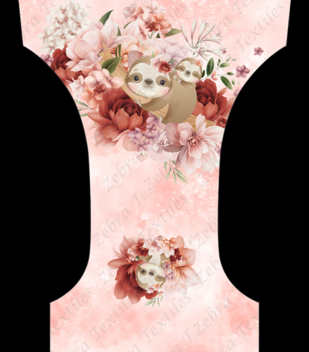 Paresseux maman bébé pivoine fond galaxie
