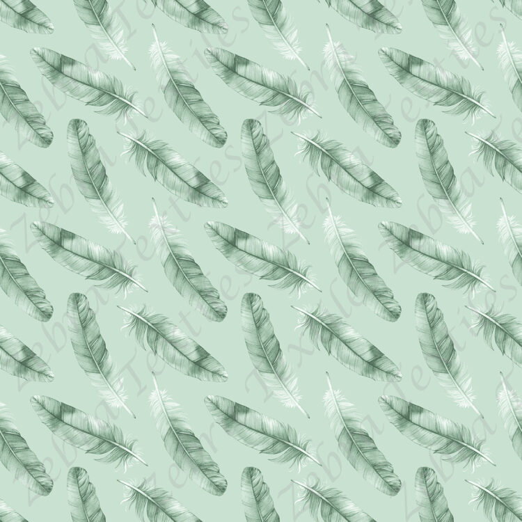 Plume verte fond vert