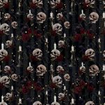 Skull corbeau et fleur