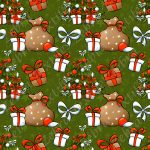 Collection Noël cadeau fond vert