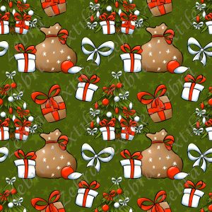 Collection Noël cadeau fond vert