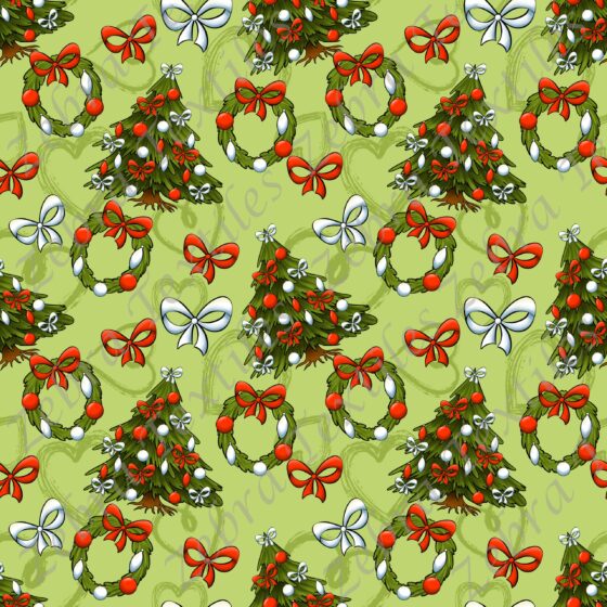 Collection Noël sapin fond vert