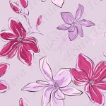 Fleur moderne rose et mauve fond mauve