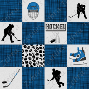 Hockey bleu plaid