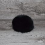 Pompon vraie fourrure de renard noir