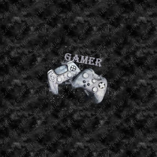 Manette gamer rectangle grise fond noir