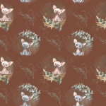 Chat sphynx et eucalyptus fond brun