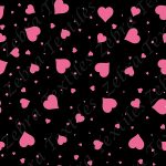 Coeur rose fond noir