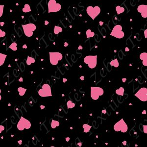 Coeur rose fond noir
