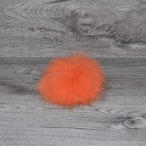 Pompon vraie fourrure orange
