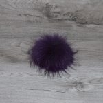 Pompon vraie fourrure violet pointe noire