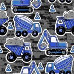 Camion constructions bleu fond brique