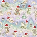 Dragon et arc-en-ciel boho de Noel fond marbré