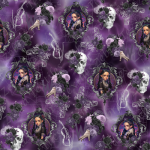 Fille horrifique fond mauve