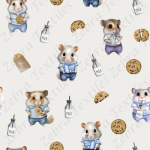 Hamster et biscuit fond crème
