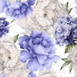 Pivoine bleue et blanche