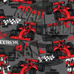 Voiture de course rouge fond gris